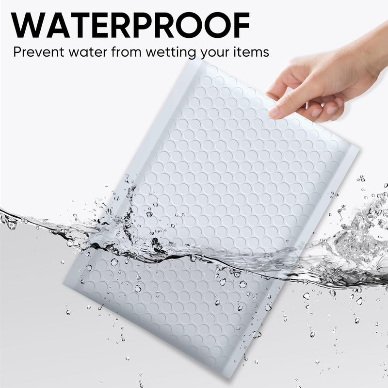 CHMI White Bubble Mailers 8.5 x 12 Inch 100 Pack, Usable Size 8.25X12 Inch Poly Mailers,Mailing Envelopes,Shipping Mailer，Opaque Self Seal Adhesive Waterproof Bags for Packaging and Shipping. - Image 3